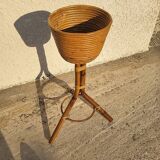 RATTAN FLOWER POT HOLDER 1960
