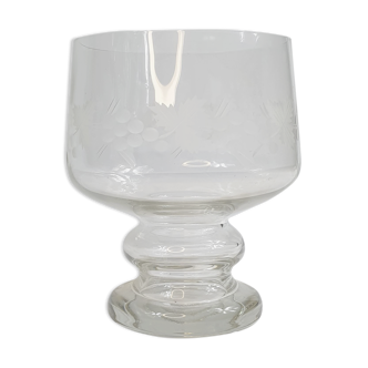 Coupe vintage en verre gravé