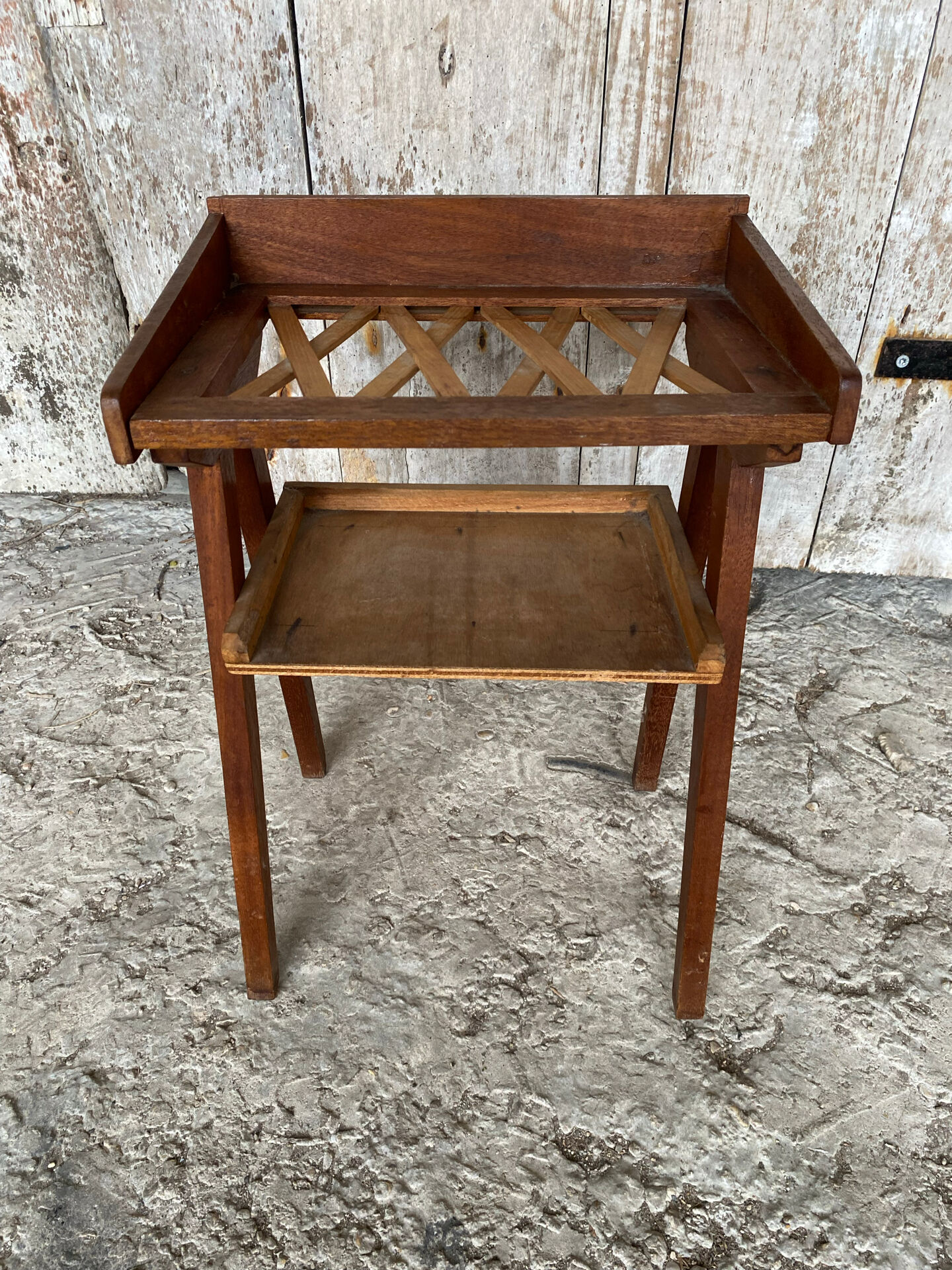 Vintage Scandinavian Wood Bedside Table