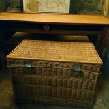 Rattan travel trunk