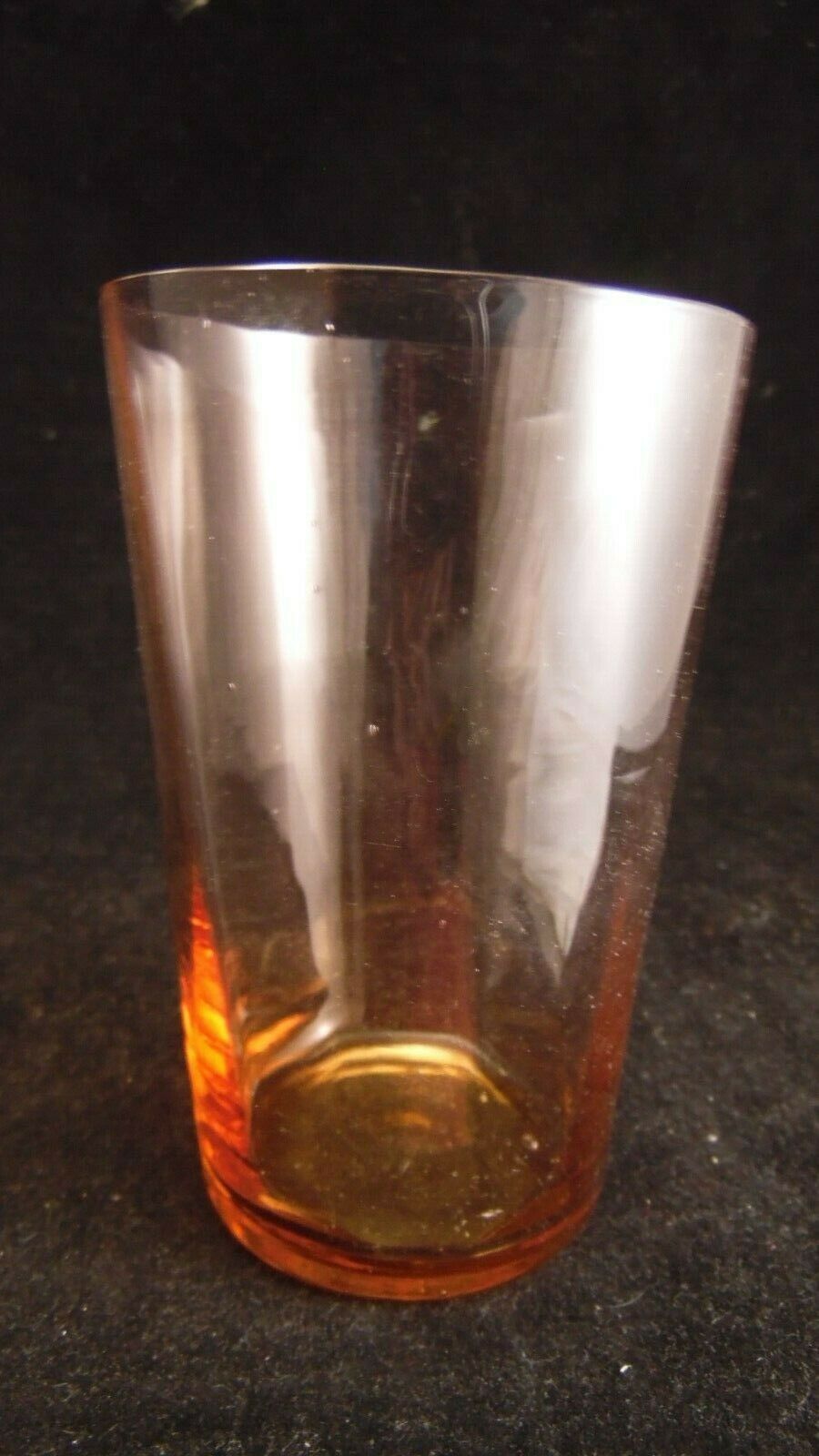 Vintage Parisian orangeade service in orange-blown glass jug with 6 glasses