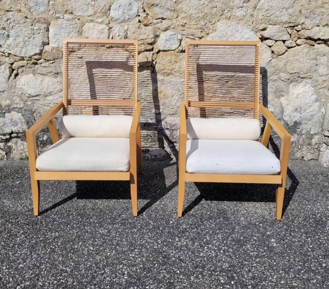 Pair of vintage armchairs by Franco Bizzozzero for Pierantonio Bonacina