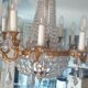 Lustre baroque véritable cristal de bohème et bronze 12 branches