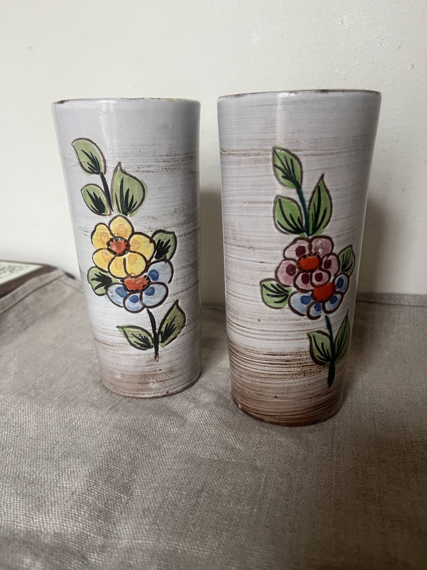 2 Sixties Vallauris orangeade glasses