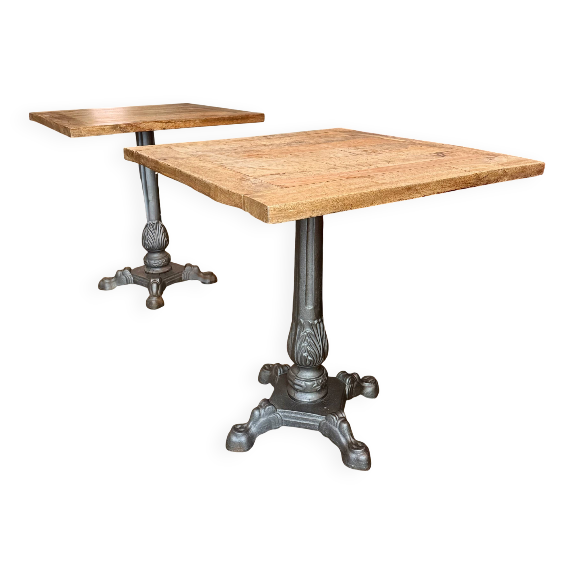 Table bistrot en manguier et fonte