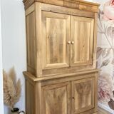 Antique two-body buffet in solid wood (restored)