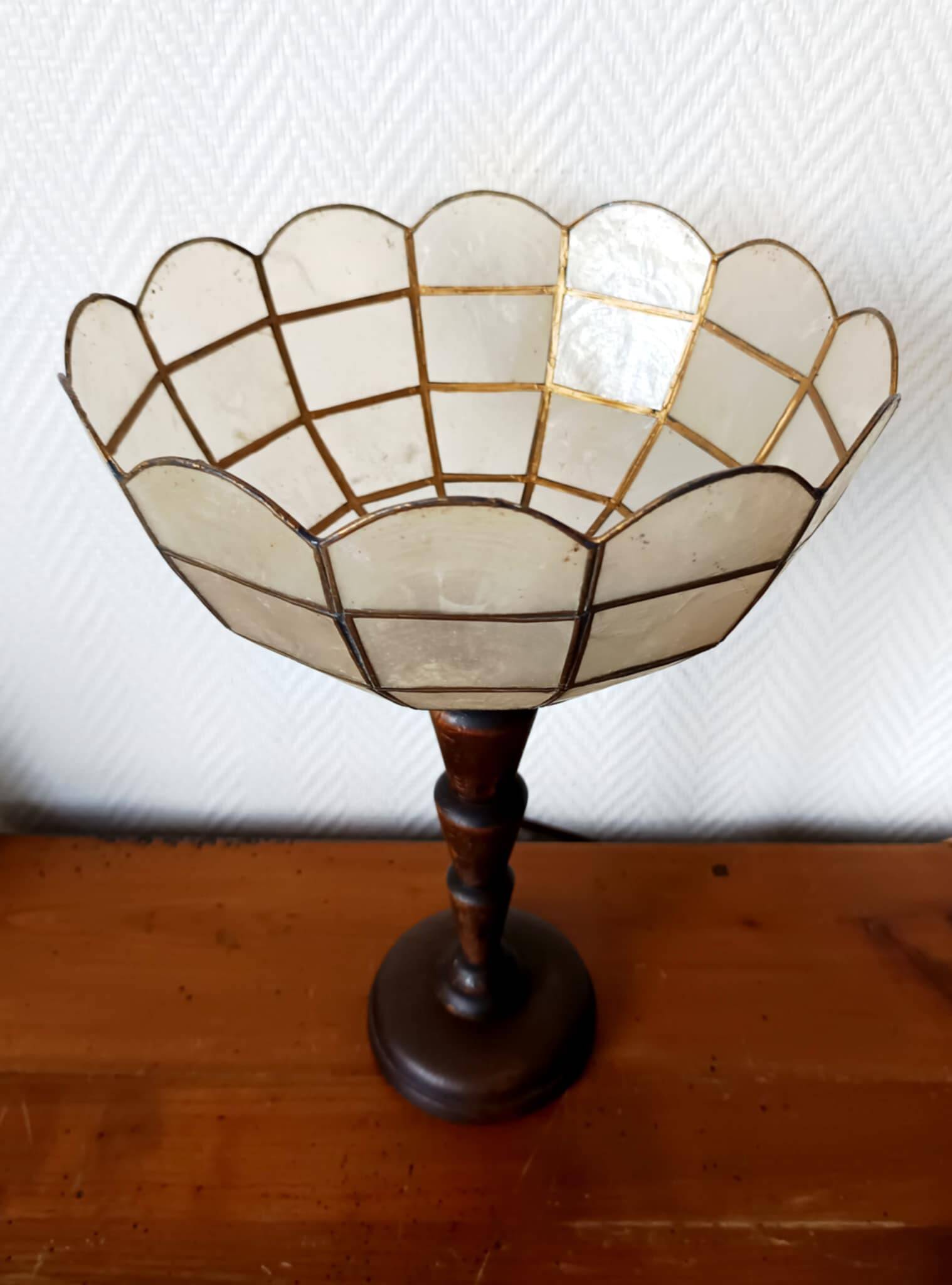 Lampe art déco nacre vintage