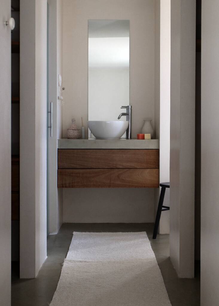 Handwoven runner rug - recycled cotton - 65 x 230 cm