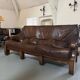 Ensemble Canapé et 2 Fauteuils Années 60 en Bois et Cuir