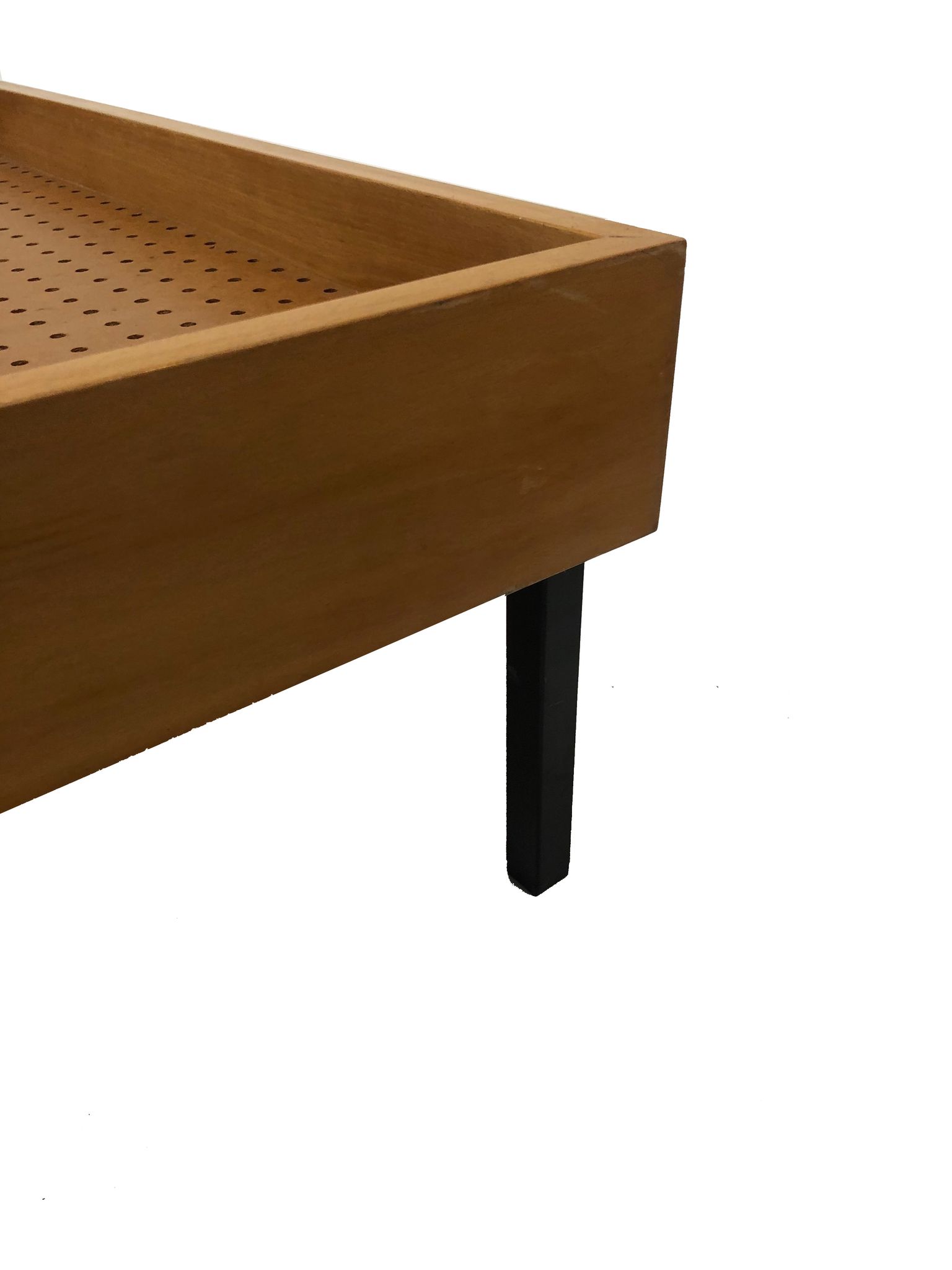Lit d'appoint vintage en bouleau design métal années 60