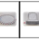 Set of basque porcelain green and red plates with 1 oval dish