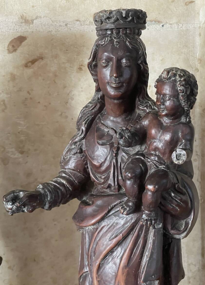 Virgin and Child - Wooden sculpture - 33 cm - France - 18th century