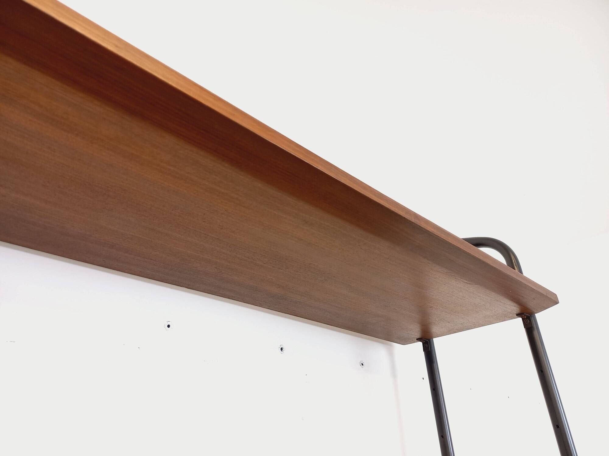 Vintage Italian modular bookcase in teak, metal and melamine
