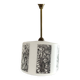 50s-60s pendant light in black and white opaline glass