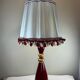Grande lampe vintage en céramique rouge signée Drimmer – abat-jour pl