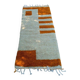 Handmade orange and white wool rug, traditionally crafted, size 140 x 260 cm