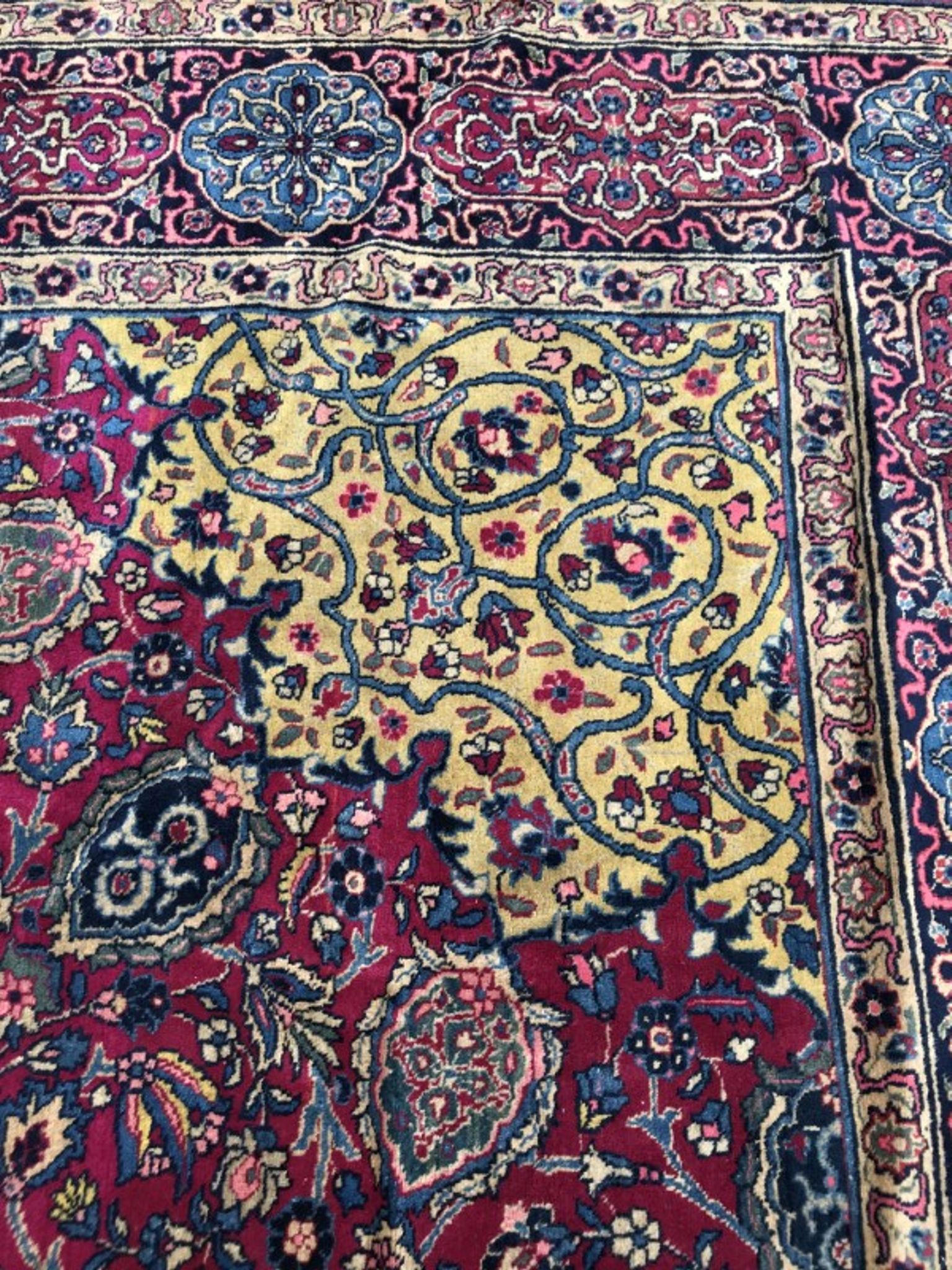 Splendid big old carpet Persian Kirman end handmade 325 X 400 CM