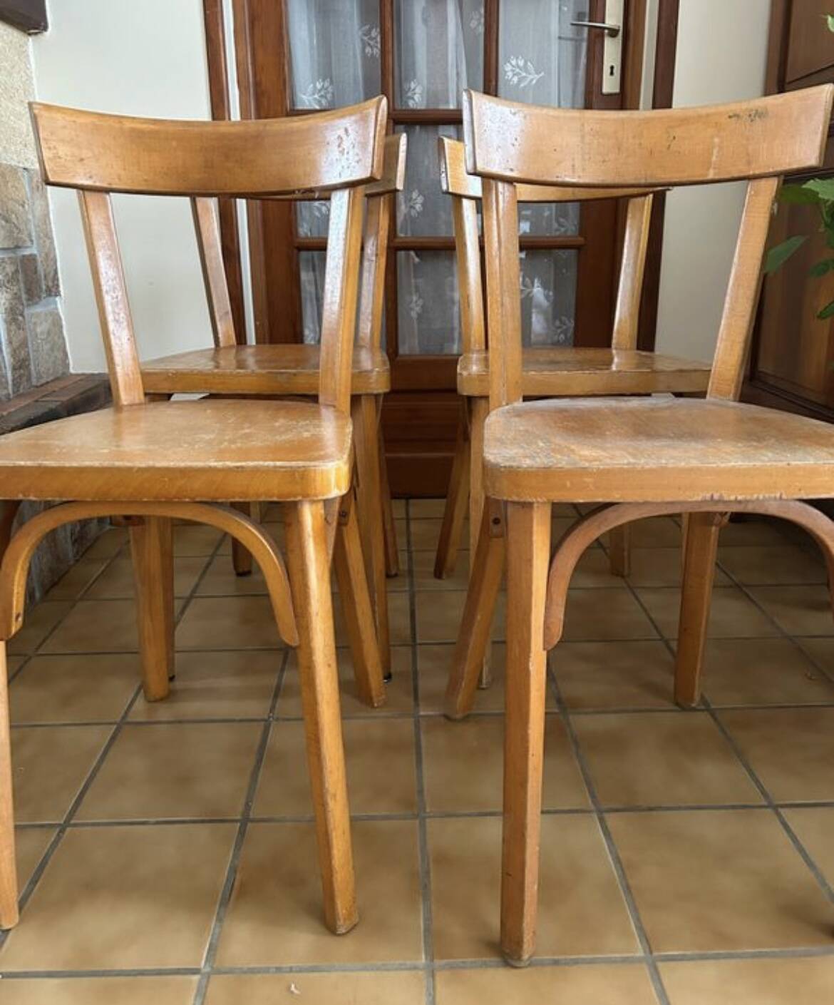 Set of 5 Baumann wooden chairs