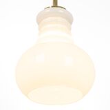 Large white opaline glass pendant light by Peill Putzler, Germany, 1970.