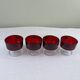 4 coupes en verre rouge