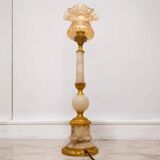 Lampe de table vintage en marbre et laiton