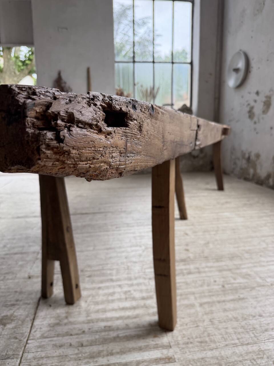Brutalist popular art table XXL 3.5m/4m pine and oak