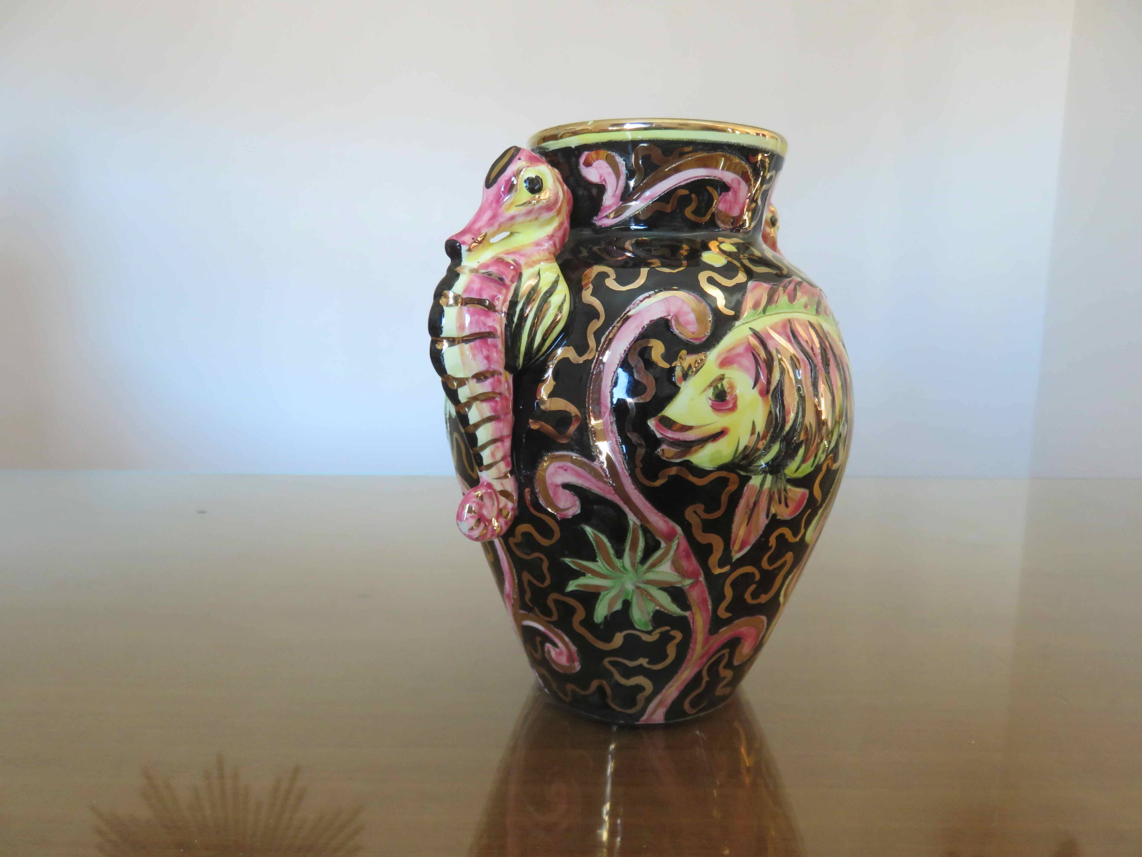 Vase "Seahorse" Cerart Monaco signed and numbered