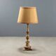 Antique carved lacquered wooden candelabrum with fabric, 19th century