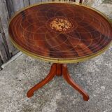 Vintage Neoclassical wooden Game Table-Side Table- Inlay Work-60s