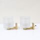 Carl Fagerlund for Orrefors Pair of wall lights in brass and glass Sweden 1960