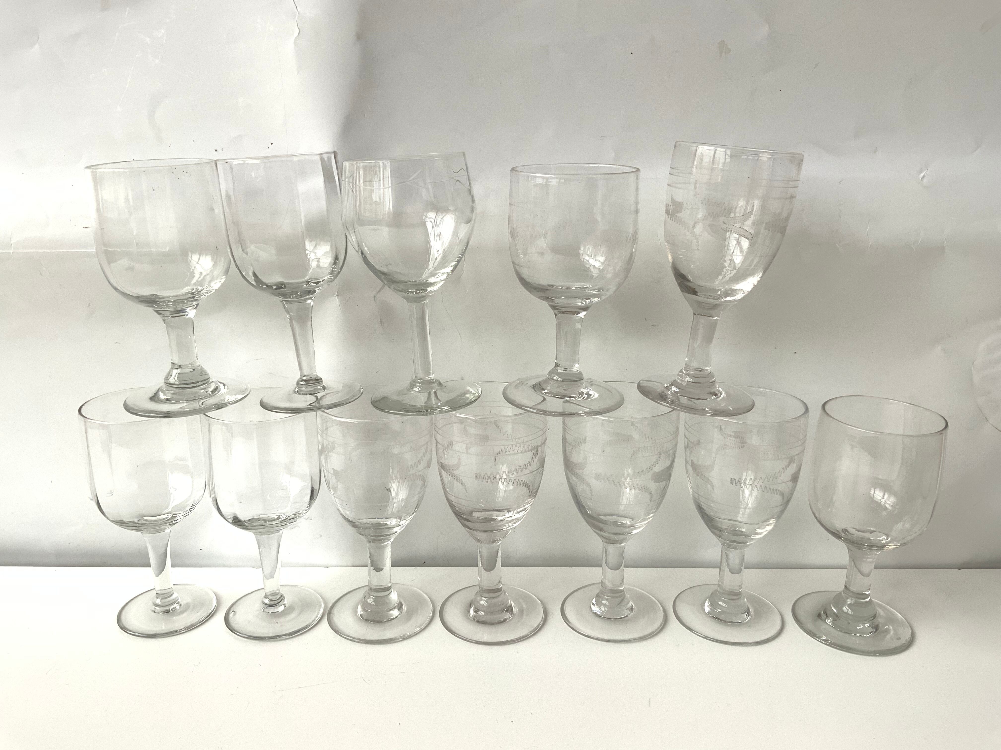 12 mismatched glasses