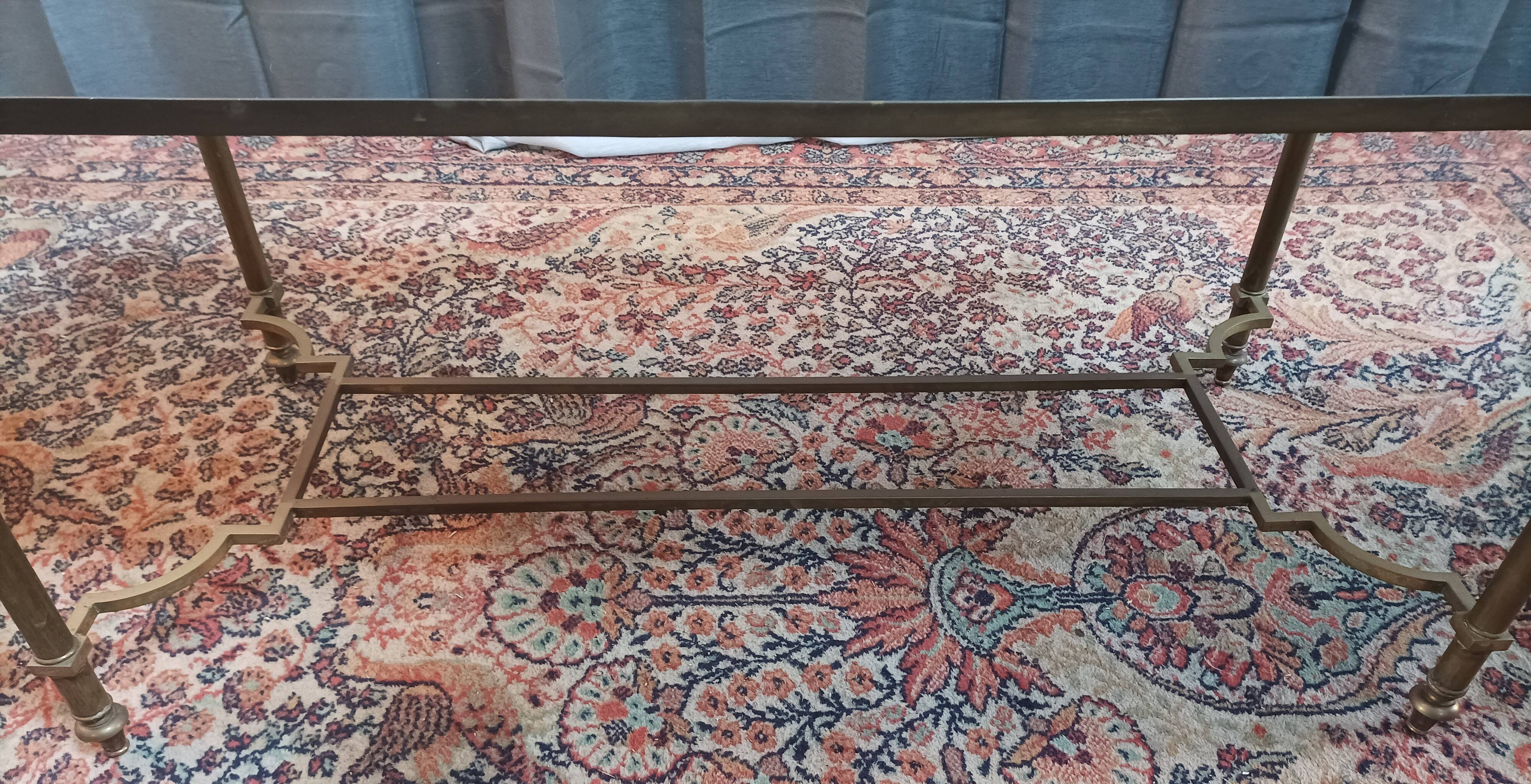 Vintage brass and glass coffee table