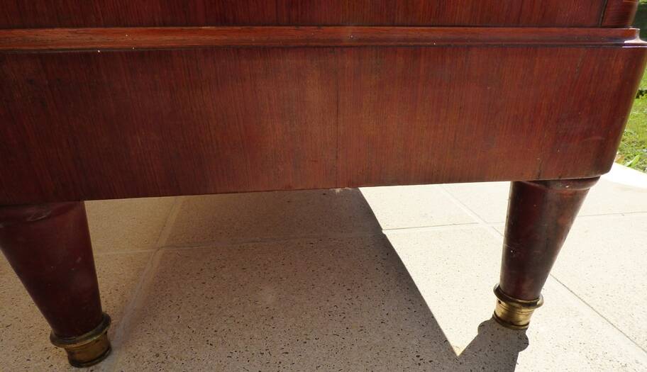 Old wardrobe with marquetry 2 mirror doors