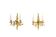 Pair of bronze wall lights with flower decoration. Circa 1880.