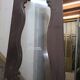 Old glass shop door in oak