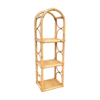 Rattan column shelf
