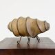 Vintage rawhide swirl table lamp with organic design