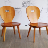 Ensemble de 2 chaises basses en pin par Carl Malmsten pour Svensk Fur 1950