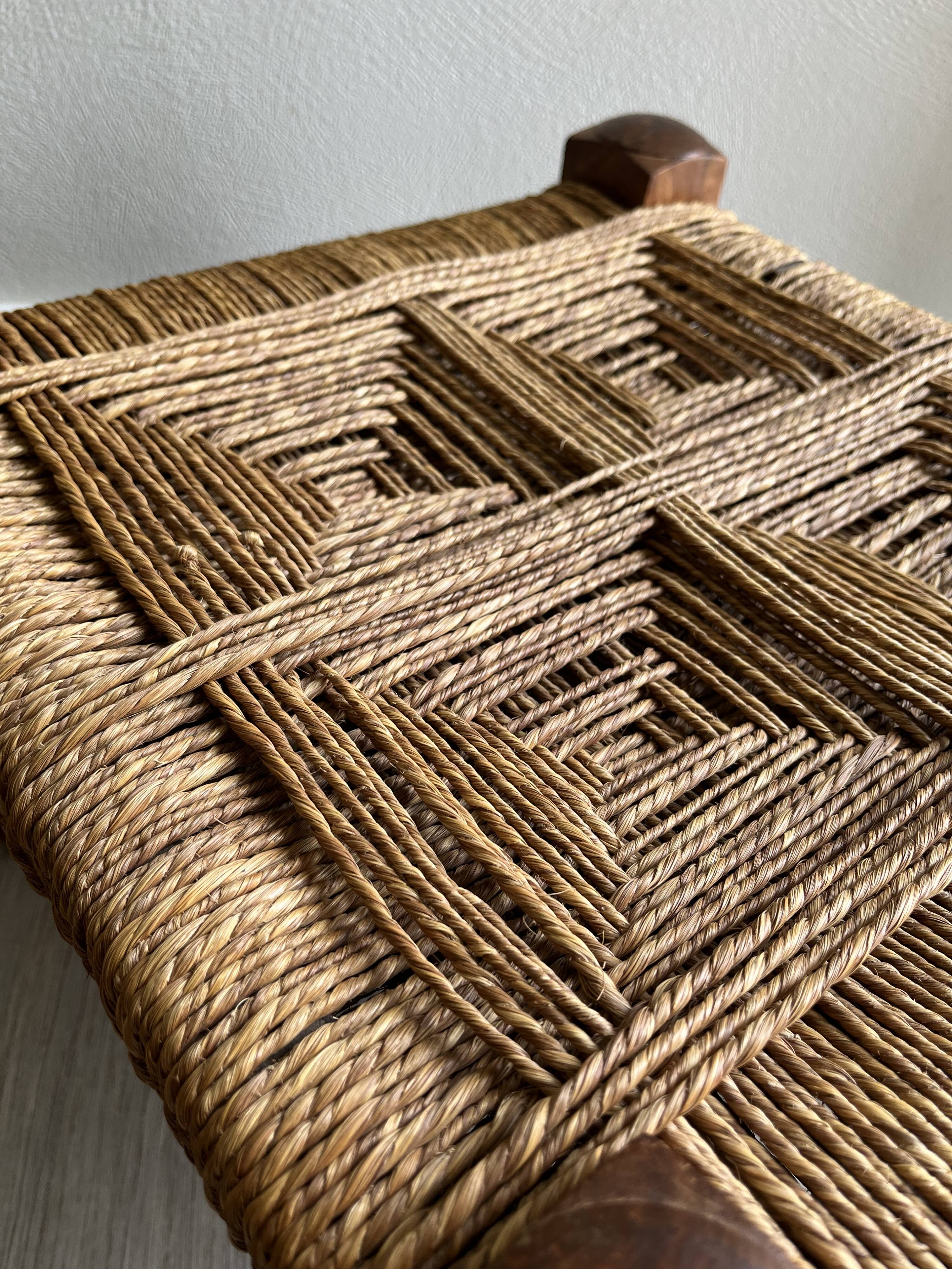 Charpoy stool wood and rope