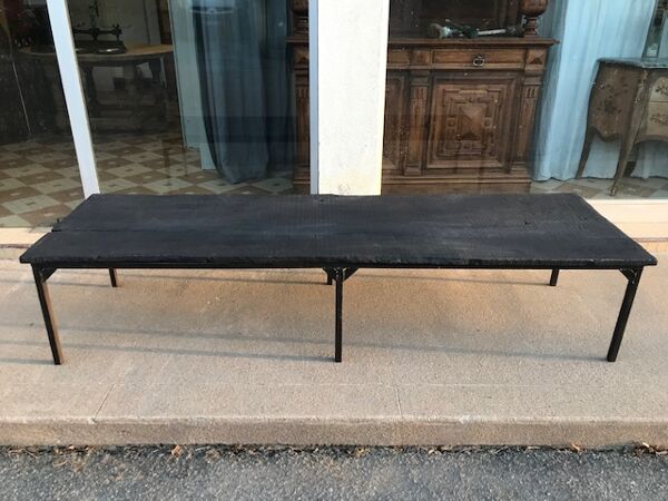 Table basse bois brûlé