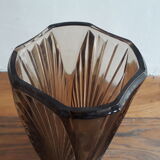 Vase art deco smoked glass