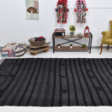 Gray & black oversize hemp rug 316x204cm