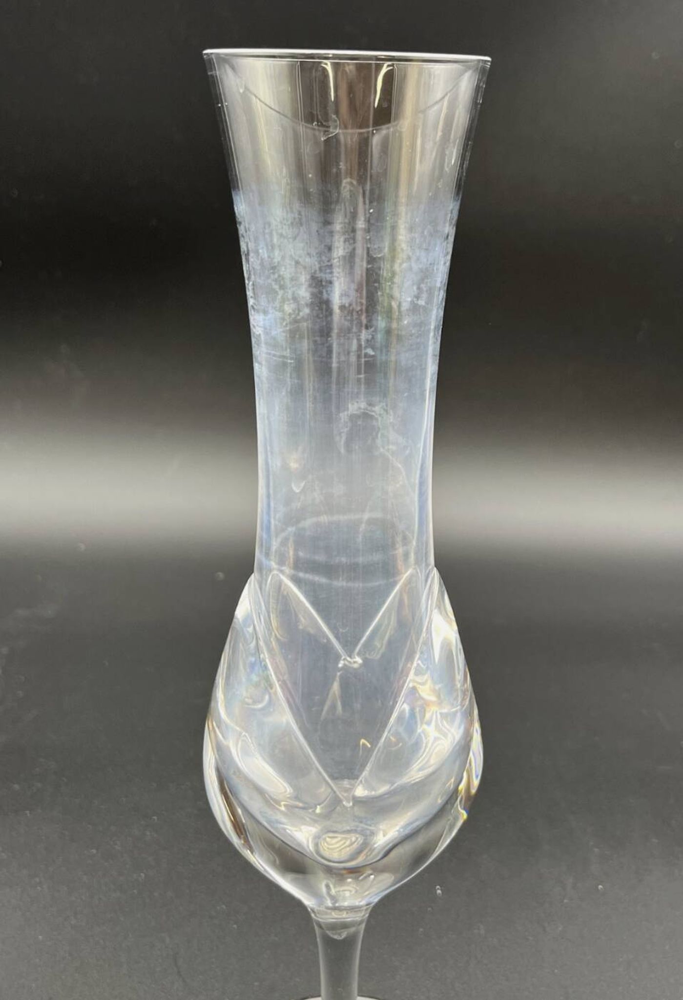 Vase signed Daum France – clear crystal