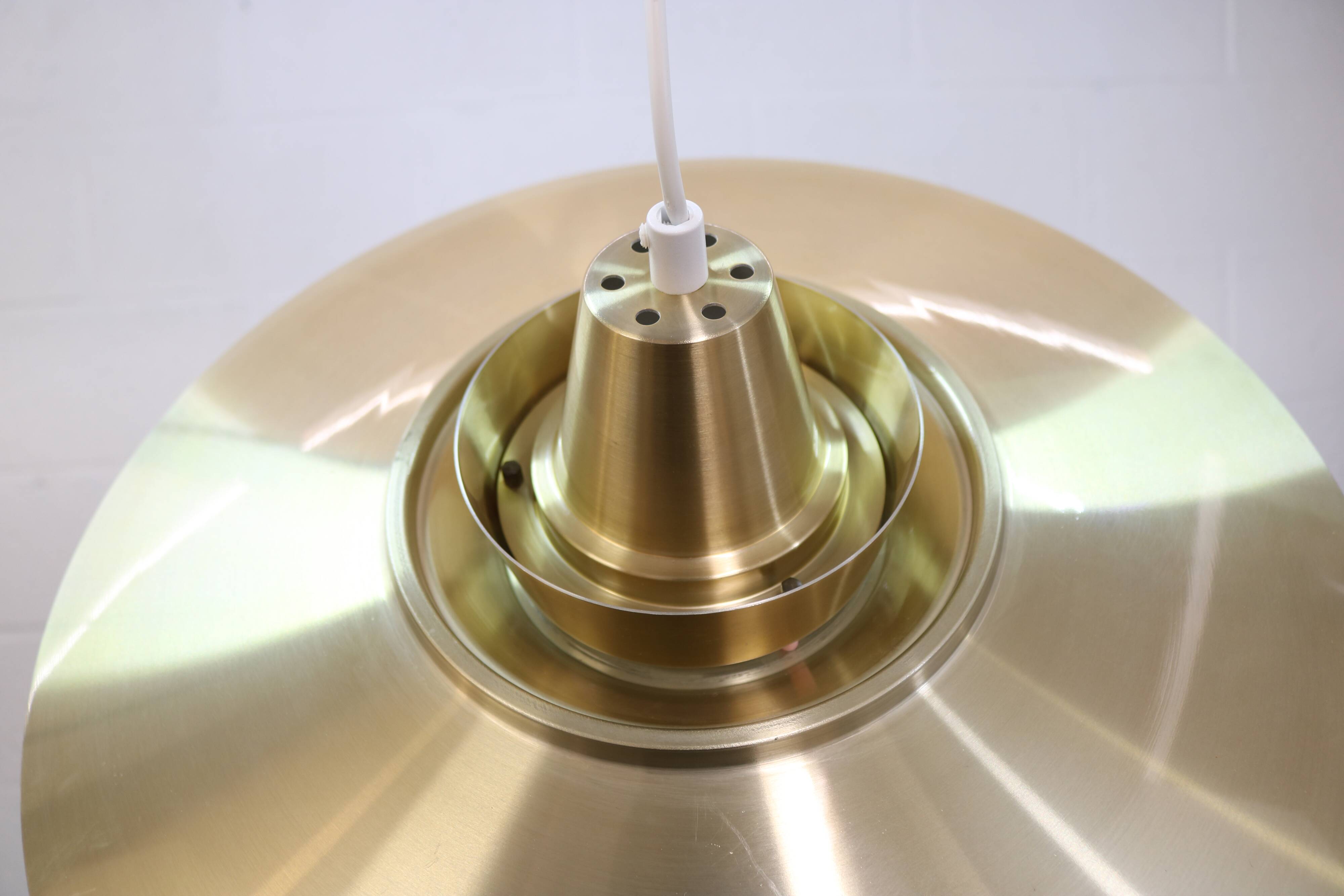 Rare David Mogensen Golden Pendant Lamp for Super Light : 1970s Scandinavia
