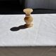 Small vintage candle holder in yellow onyx, H10 D5.5.