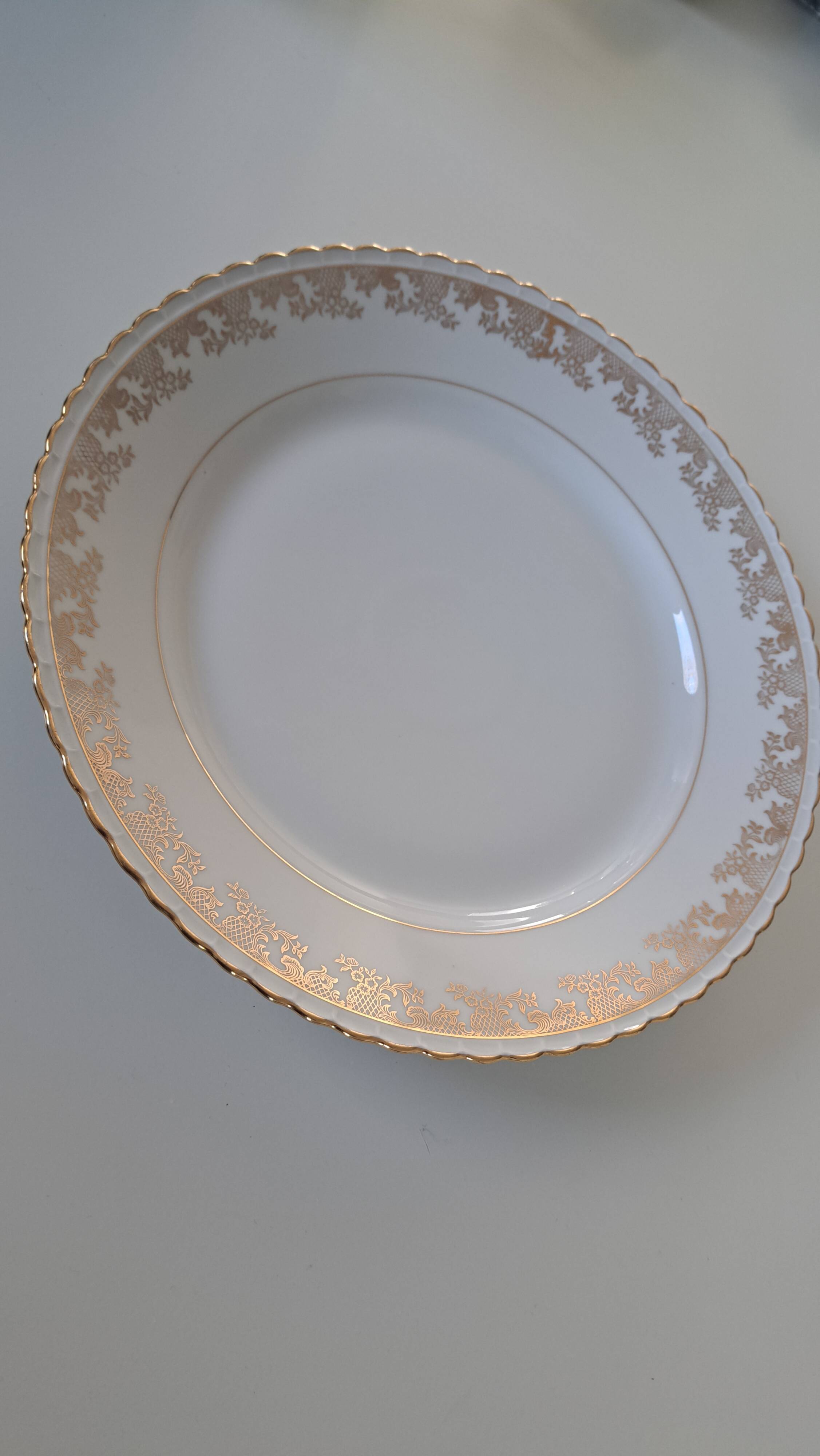 Gold-gilded Limoges porcelain plate