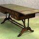 Folding desk English 50s mahogany and leather