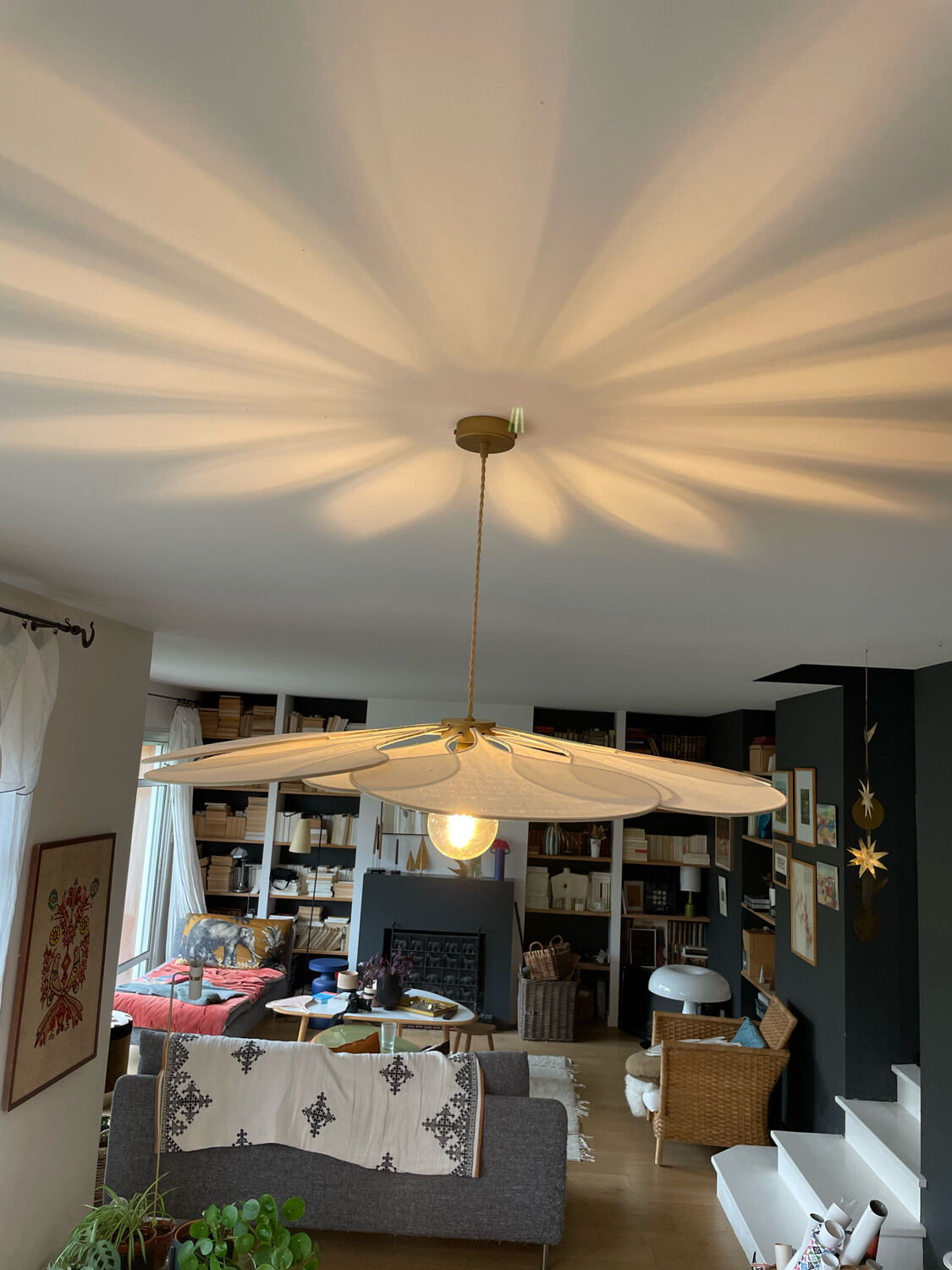 Linen and rattan suspension