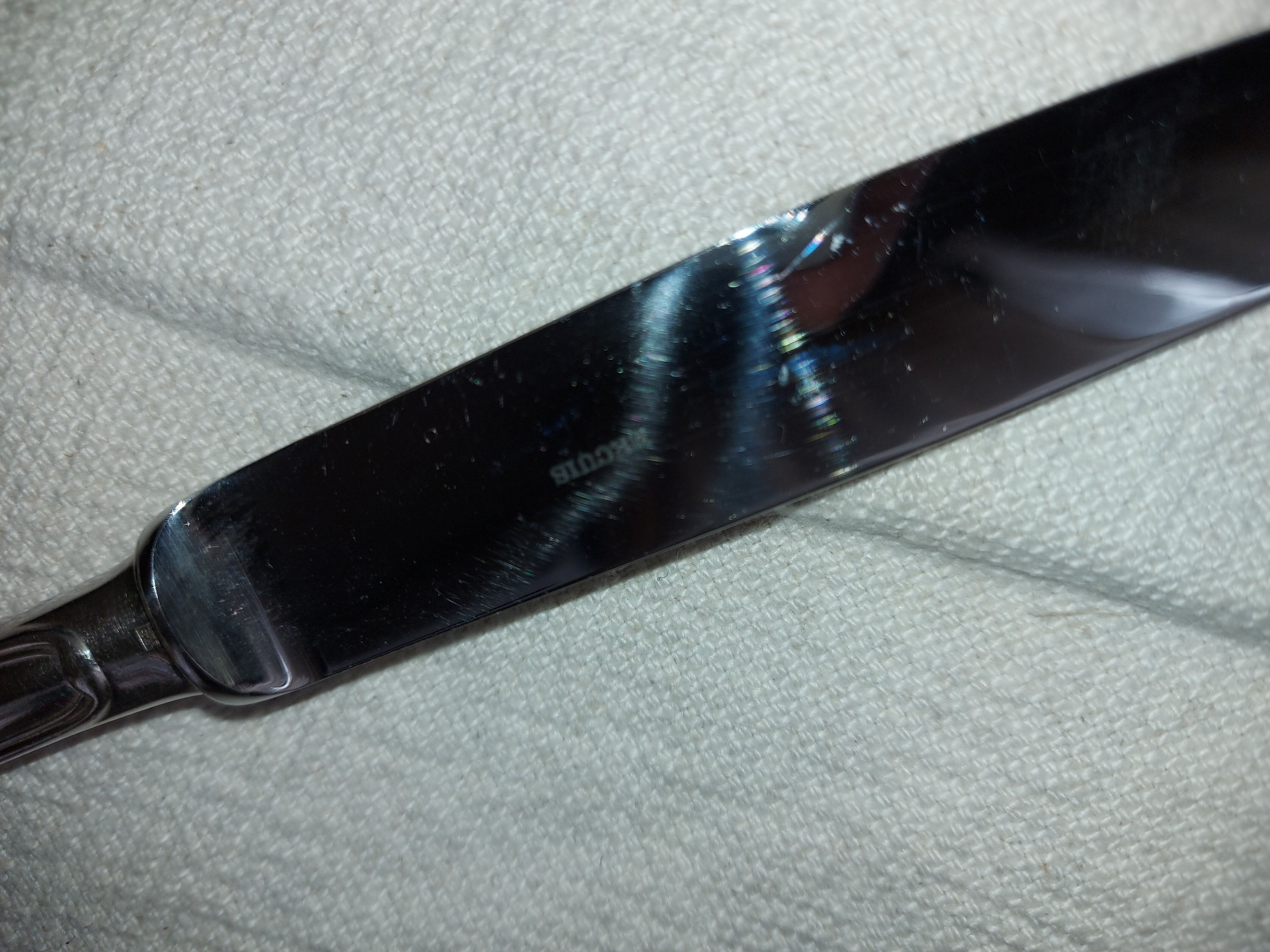 12 Silver Metal Ercuis Table Knives Box