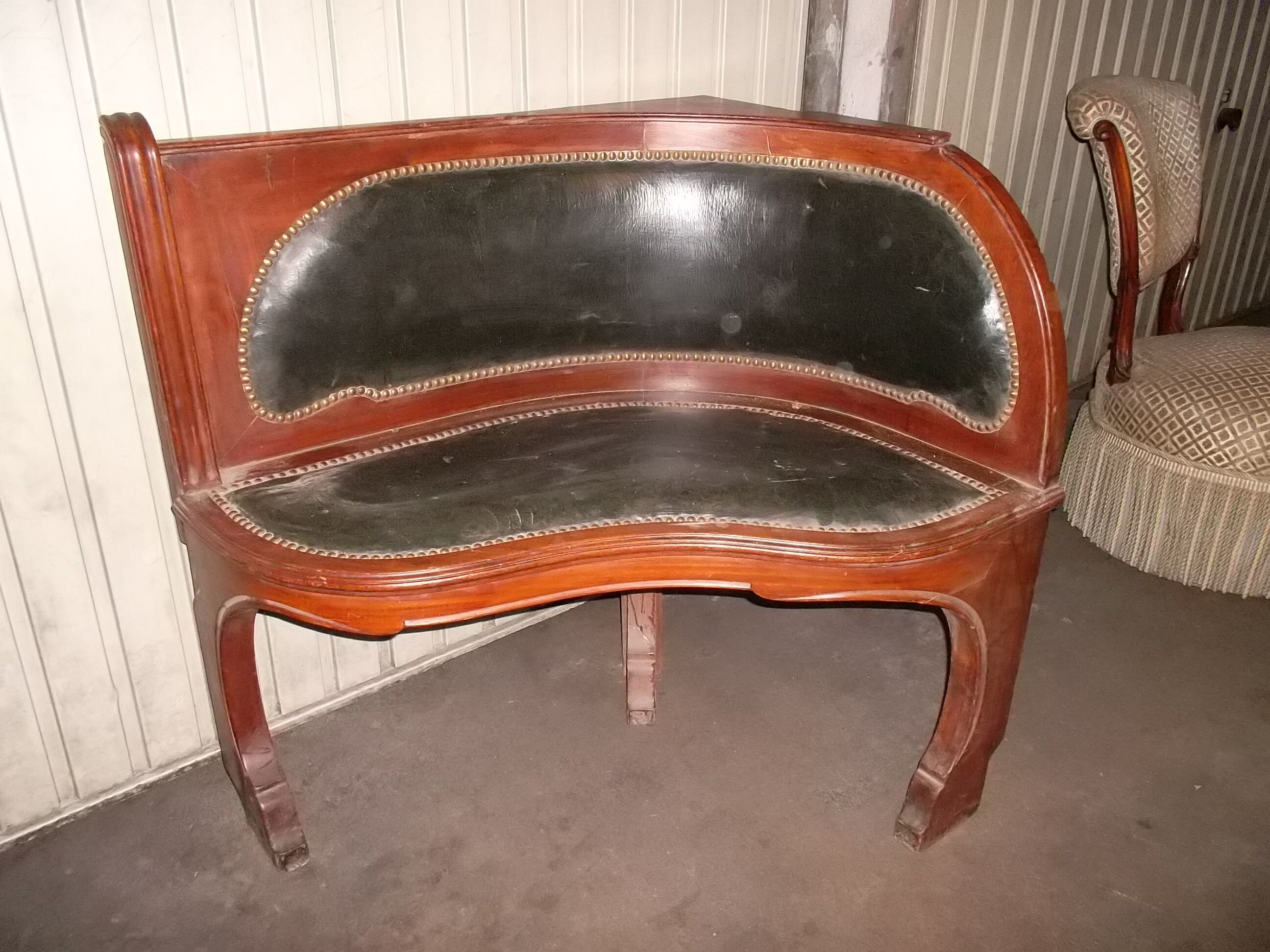 Rare pair of art deco corner seat